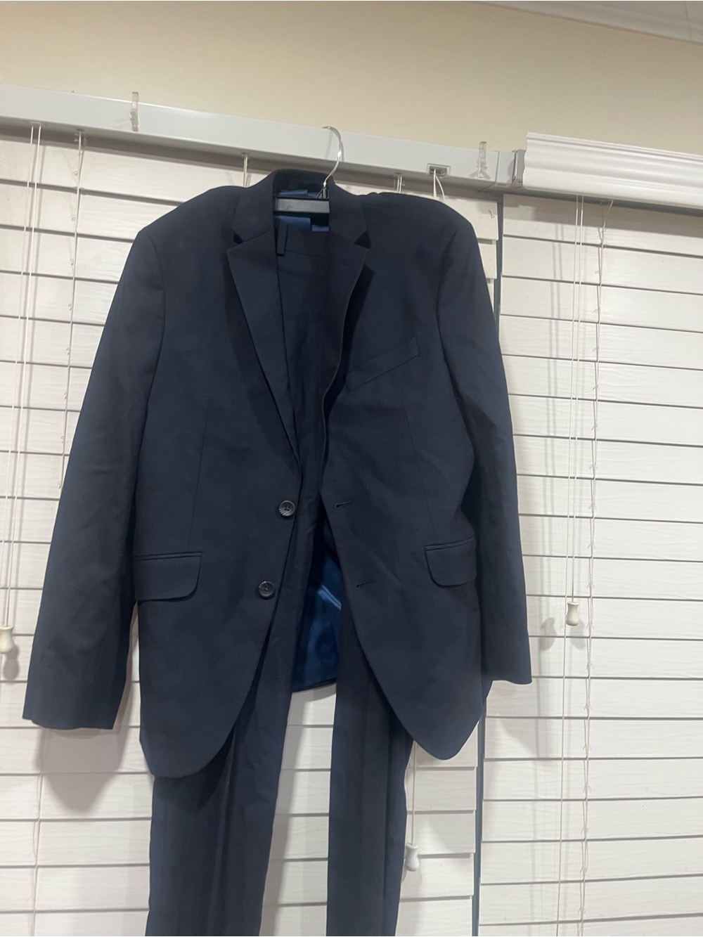 Men's Navy Blue Suit Blazer and Pants - Classic Two-Button